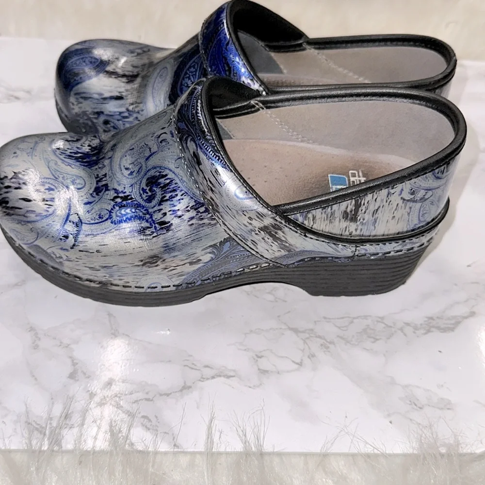 Dansko Blue Artistic Mules - Picture 3 of 11